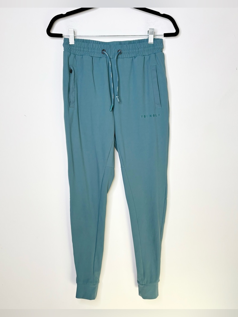 Youngla Men’s Teal Blue Jogger Soft Lightweight Sweat Pants Small